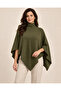High-Necked Knitwear Cape Poncho - 2