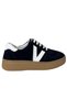 Women's Sneakers – Navy Blue-White Genuine Leather