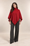 High-Necked Knitwear Cape Poncho