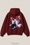 Unisex Demon Slayer Shinobu Printed Oversize 3 Threaded Inner Threaded Hooded Sweatshirt
