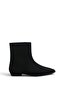Women's Black Suede Pointed Toe Low Heel Zippered Casual Office and Winter Boots - 3