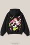 Unisex Demon Slayer Mitsuri Printed Oversize 3 Threaded Inner Threaded Hooded Sweatshirt
