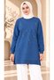 Women's Stone Detailed Long Sweatshirt Tunic - 2
