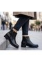 Women's Black Classic Casual Leather Look Boots - 2