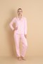 Mirano 9801 Şardonlu Soft Winter Buttoned Striped Women's Pajama Set - 2