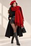 Pasta Tassel Shawl & Painter's Beret Set - 2