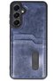 Samsung Galaxy A25 5g Compatible Case Sara Leather Case with Business Card Holder - Navy Blue - 6