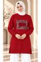 Women's Stone Detailed Fashion Long Sweatshirt Tunic