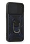 Apple iPhone 12 Compatible Case with Pars Lens Ring Silicone - Navy Blue - 8