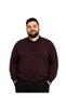Melanj Bordo Selanik Polo Collar Large Size Men's Sweatshirt