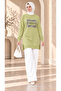 Women's Stone Detailed Fashion Long Sweatshirt Tunic - 2