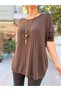 Italian Knitted Corded Sweater Bitter Brown - 3