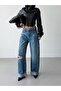 Trend Special Waist Design Wide Leg Loose Fit Denim Jeans - 4