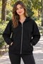 Women's Zippered Hooded Casual Sweatshirt with Kangaroo Pocket, Relaxed Fit