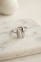 Silver Color Oval Tip Double Sided Open Women's Ring - 2