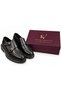 Fv011 Black Men's Classic Shoes Thick Soled Buckled Casual and Stylish Leather Shoes - 8