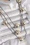 Brass Smoked Color Chain 3D Gold Color Heart Model Women's Necklace - 3