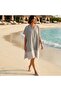 Ocean Breeze Honeycomb Beach Poncho Grey - 100% Recycled Cotton