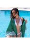 Honeycomb Beach Towel Emerald Green - 100% Recycled Cotton Fouta 200 x 100 cm - 3
