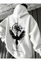 Men's Compass Mysterious Wing Printed Oversize 3 Thread Hoodie Sweatshirt