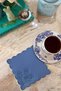 Embroidered Double Layer Leather American Service Mat 14X14 cm – Tea and Coffee Serving Mat - 2 Pieces - 3