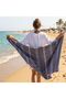 The Line Beach Towel Dark Beige - 100% Recycled Cotton Fouta 200 x 100 cm
