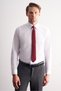 White Hard Collar Long Sleeve Slim Fit Cotton Shirt 1004265057