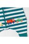 110 cm Fine Fiber Footed Baby Sleeping Bag – Zippered, Sleeveless, Striped Car Pattern - 3