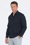 Black Hard Collar Long Sleeve Slim Fit Cotton Shirt 1004265057 - 3
