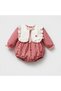Cute Muschroom Embroidery Detailed 2-Piece Baby Girl Romper Set