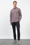 Red Buttoned Collar Long Sleeve Slim Fit Cotton Shirt 1004260237 - 3