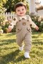 Baby Boy Set - Bear Patterned Long Sleeved T-Shirt - Socks - Salopet 3-Piece Set - 5