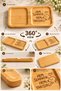 Espri Themed 2-Compartment Laser-Engraved Bamboo Coffee Presentation Tray "Both Sympathetic and Handsome" - 4