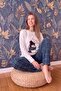 White Penguin Patterned Women's Fleece Plush Pajama Set - 2
