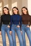 Women's Half Turtleneck Long Sleeve Slim Fit Basic Blouse