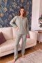 Haki Marguerite Salonic Long Sleeve Knitted Women's Pajama Set - 6