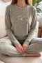 Haki Brunch Salonic Long Sleeve Knitted Women's Pajama Set - 5