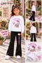 Winter, Spring, and Autumn Girls' Black Spanish Flared Bottoms and White Sweat Top - 2