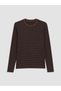 Nevavm with Difference Lcw Everyday Brown Ribbed Striped Narrow & Slim Long Sleeve Women's Bodysuit - 5