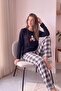 Siyah Katze Patterned Cotton Refined Women's Pajama Set - 2