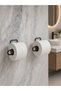 2-pack black metal roll paper holder adhesive bathroom and kitchen paper towel dispenser - 3