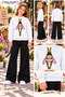Winter, Spring, and Autumn Girls' Black Spanish Flared Bottoms and White Sweat Top - 2