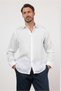 White Buttoned Collar Long Sleeve Pocketless Slim Fit Shirt 1004260165 - 3