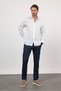 White Buttoned Collar Long Sleeve Pocketless Slim Fit Shirt 1004260165 - 2