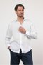 White Buttoned Collar Long Sleeve Pocketless Slim Fit Shirt 1004260165