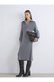 Nevavm with a Difference of Opinion, Lcwaikiki Classic Anthracite Knitwear Straight Standard & Regular Stand Collar Midi Dress - 2