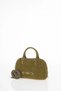 Drawstring Stitched Handbag Khaki - 4