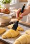 Bambi̇na 6-Piece Bamboo Handle Acacia Look Silicone Kitchen Serving Set (Gray / Black / White) - 6