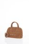 Drawstring Stitched Handbag Dark Brown - 4