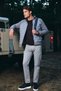 Gray Stand Collar Quilted Slim Fit Coat 1007265119